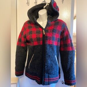 Red and Black Checkered Hooded Jacket